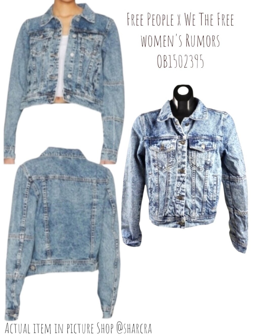 Free People x We The Free women's OB1502395 Rumors Denim Jacket light indigo S
